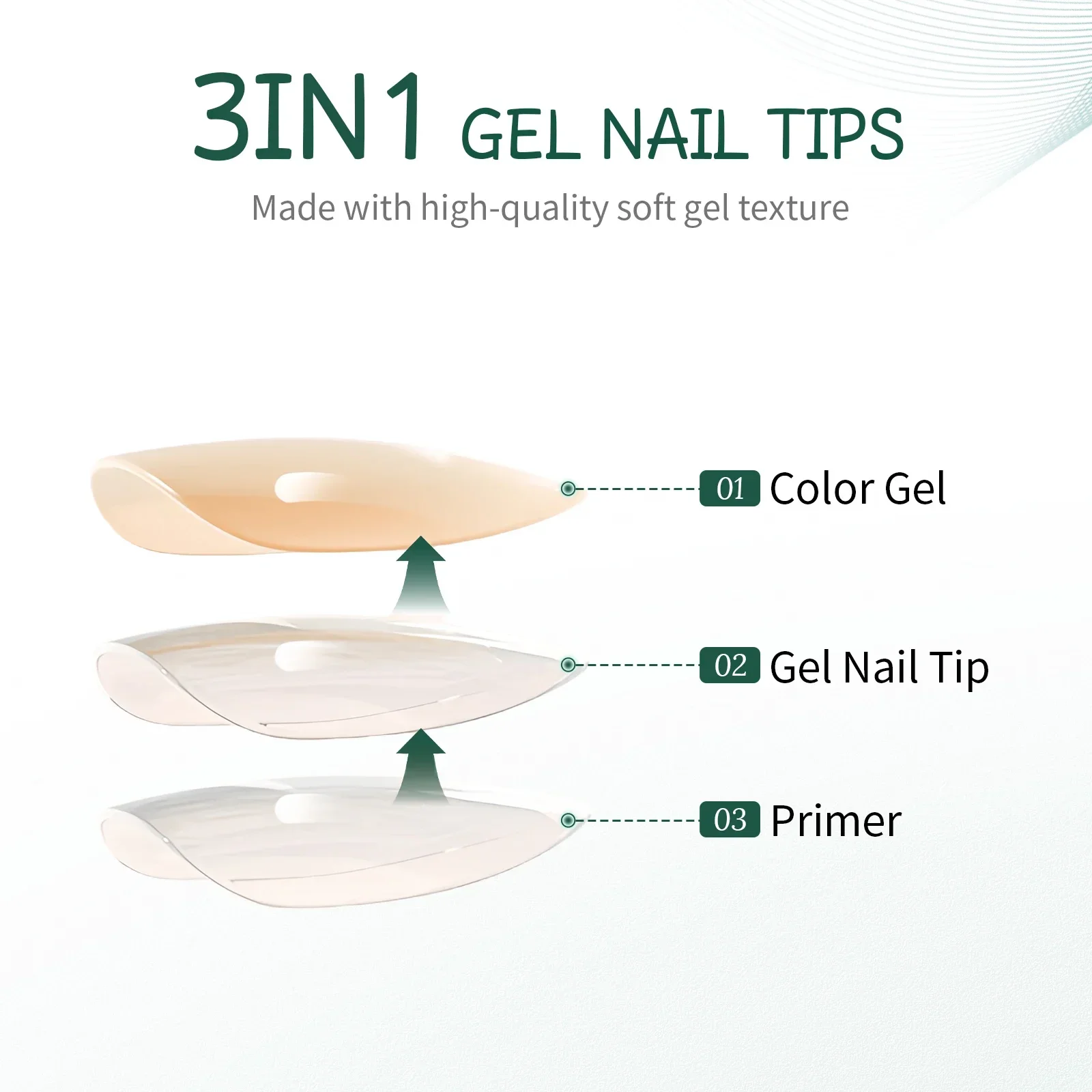 Nailpop Ombre Nails Almond Press on NailsUltra-Thin Gradient Soft Gel Nail Tips 150Pcs Pre-Colored Natural Fake Nails Extensions