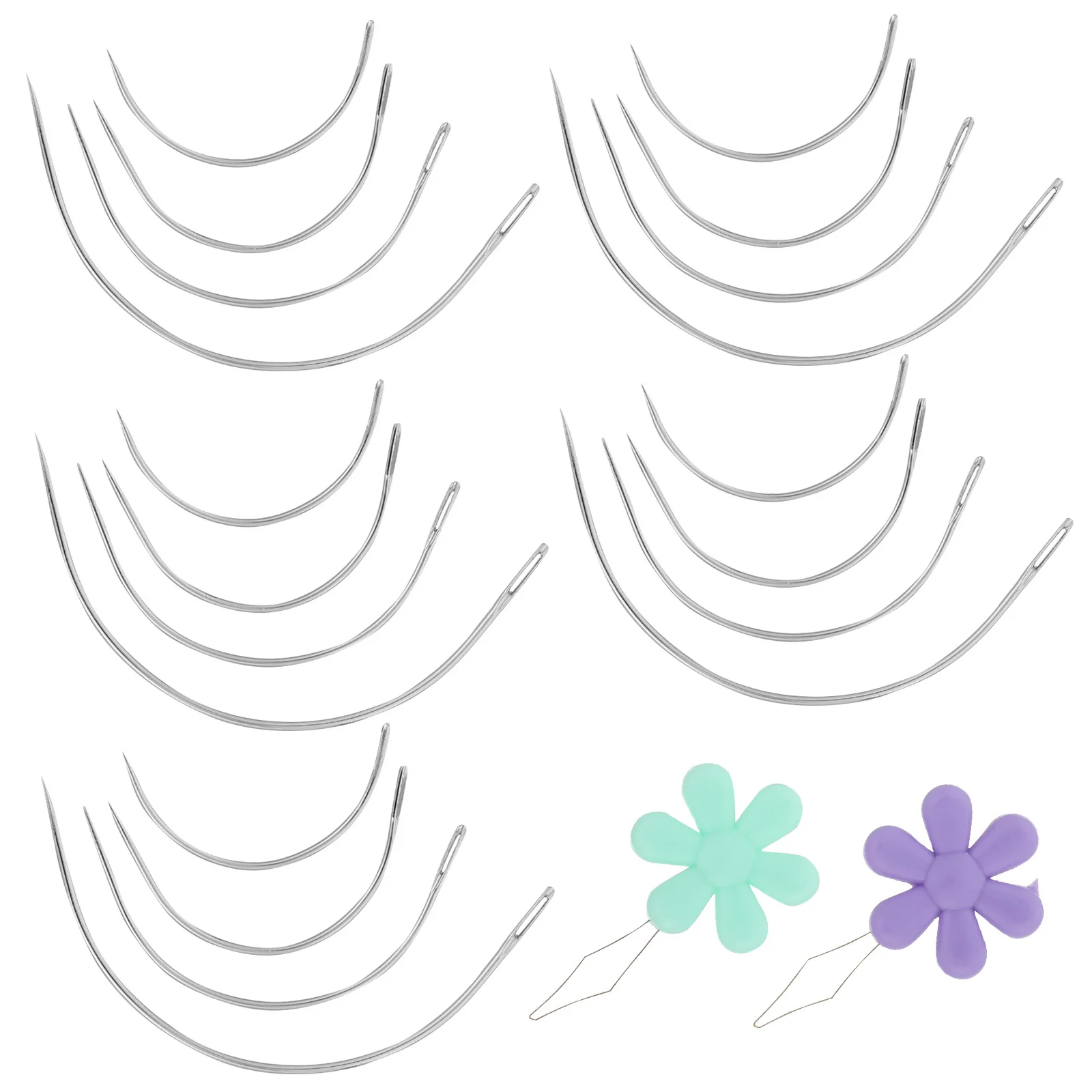 

1Set Large Eye Curved Needles Sewing Set 2.0 2.5 3.0 3.5 Inch Threading Tool Heavy Duty Upholstery Quilting Needles