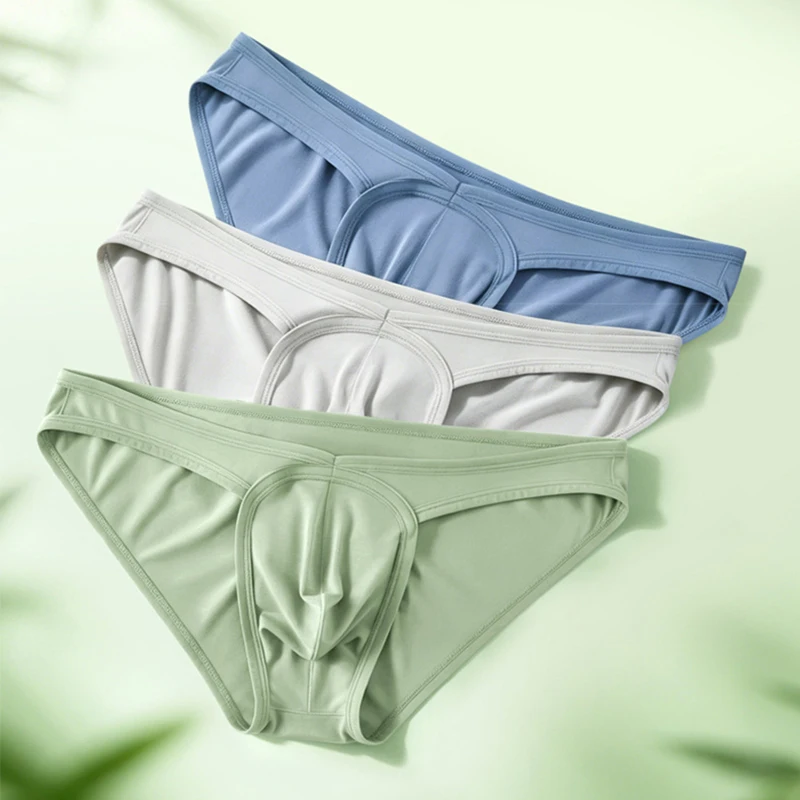 Man Brief Bamboo Fiber Skin-friendly Men Underwear Panties Low Rise Breathable Young Man Underpants U Pouch Under Short