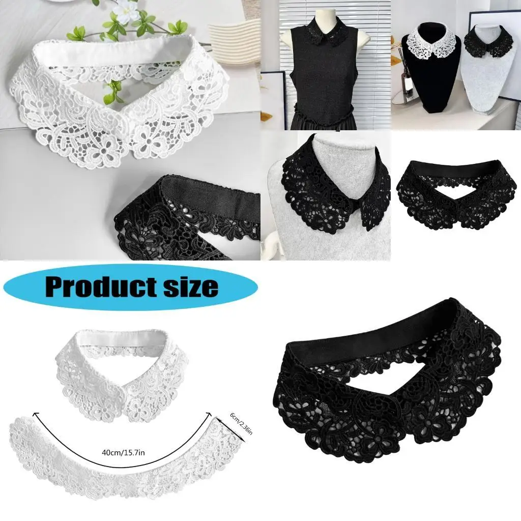 

39BD Breathable Polyester False Collar With Intricate Cutout Design Fashion Neckpiece Perfect For Spring Outfits