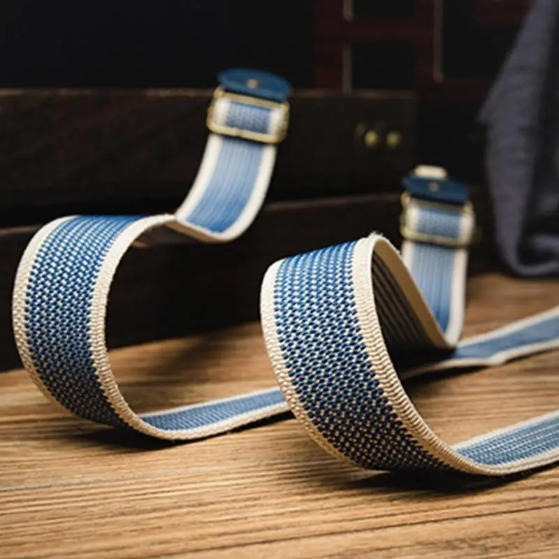 L5YC Suspender 2.5cm yang dapat disesuaikan dengan klip antislip Vintage y Bentuk desain karet peregangan untuk wanita pria