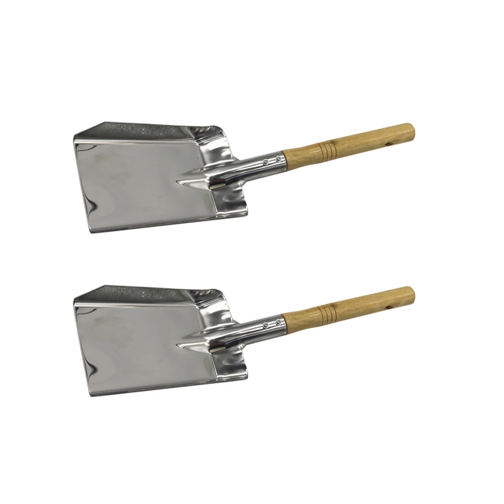 2Pcs Fireplace Chimney Shovel Stainless Steel Wide Scoop Fireplace Cleaning Tools For Chimney Wood Stove  Outdoor BBQ Furnace