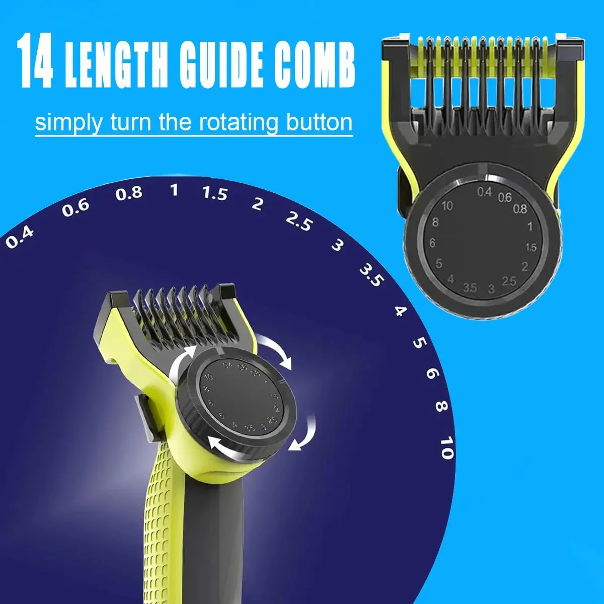 14 in 1 Adjustable Guards Set for One Blade Shaver QP2520 QP2530 QP2620 QP2630 Beard Trimmer Guide Comb Guards Combs Body Comb
