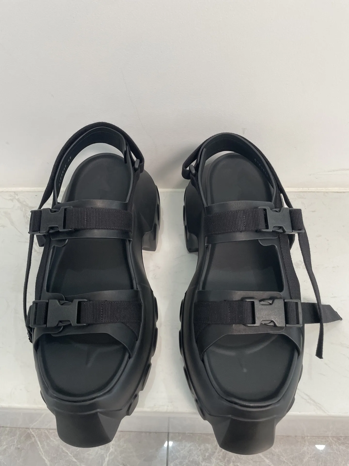 صنادل منصة الرجال النساء عادية جلد طبيعي فاخر المدربين الارتفاع زيادة شارع العليا الصيف حذاء أسود #3