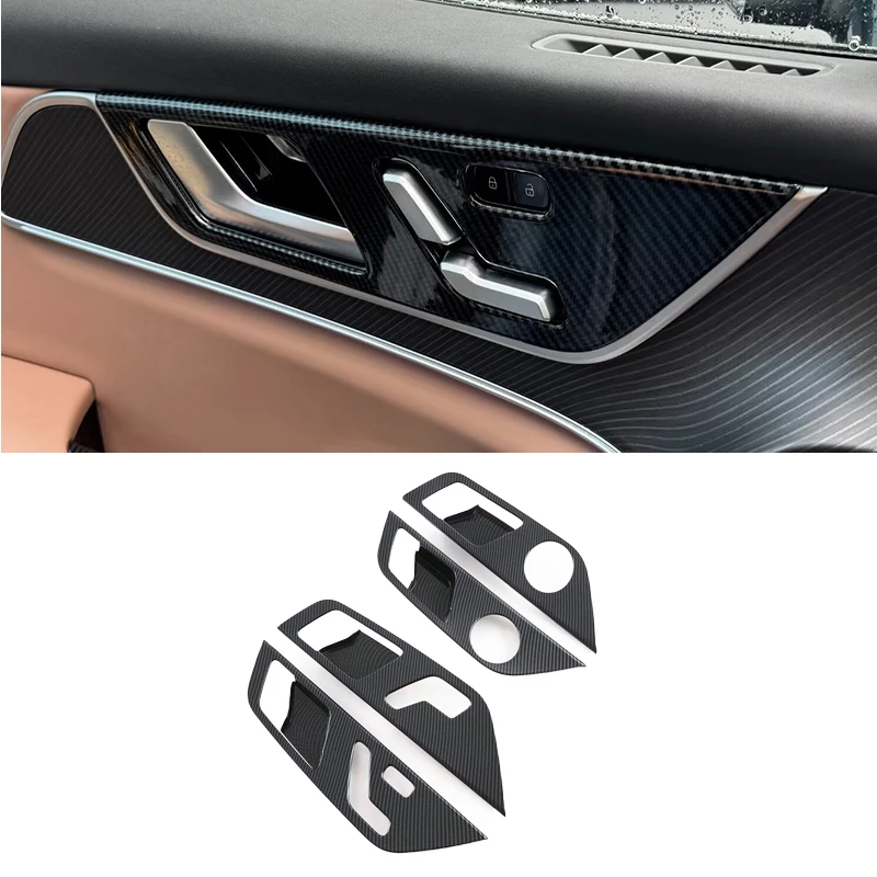 LHD لشيري تيجو 9 2024 2025 ABS ألياف الكربون نافذة التبديل غطاء الكسوة والعتاد التحول زخارف اللوحات ملصق اكسسوارات السيارات #2