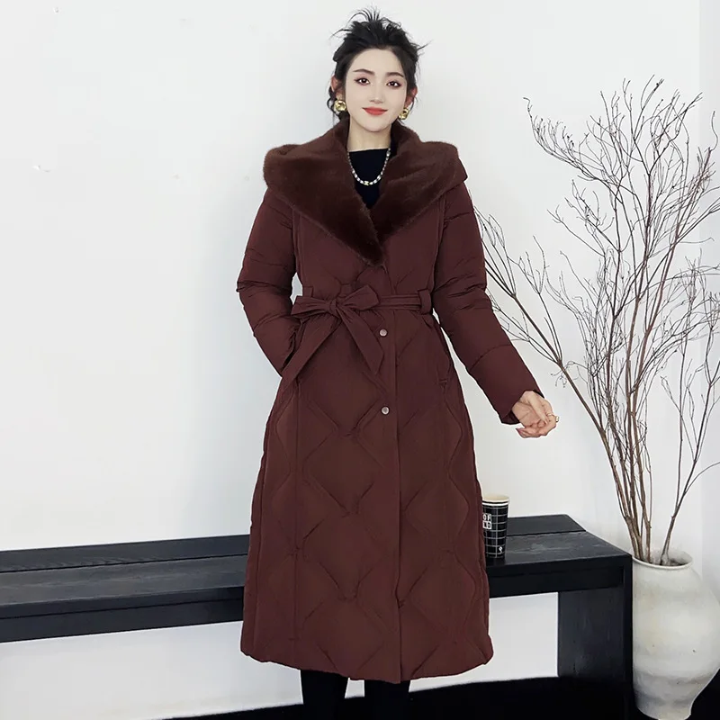 

Detachable Sleeve Down Snow Parka Cotton Jacket for Women Winter New Long and Large Size Cotton Coat Double Wearing Thick Parka