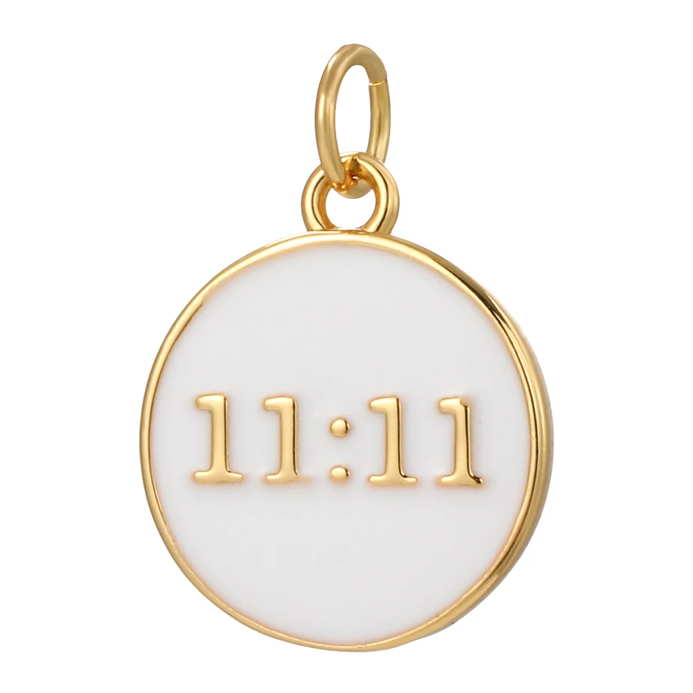 Cute enamel round 11:11 pendant expresse love charm for boys and girls matchstick pendant suitable DIY bracelet necklace earring