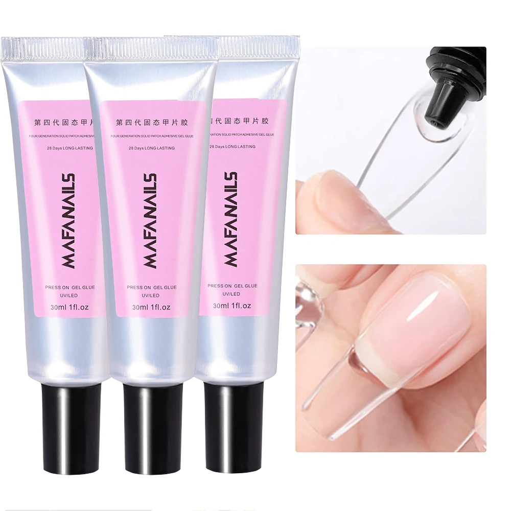 30g Gel Nail Glue Soft Transparent Solid Fast-Dry Adhesive Glue for Acrylic False Tips Nails Extension Decoration Manicure Tools