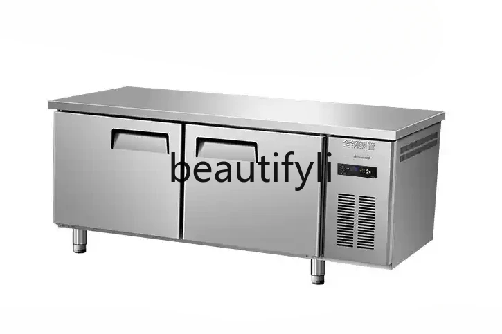 Refrigerated workbench Freezer console Frozen and fresh-keeping double temperature stainless steel