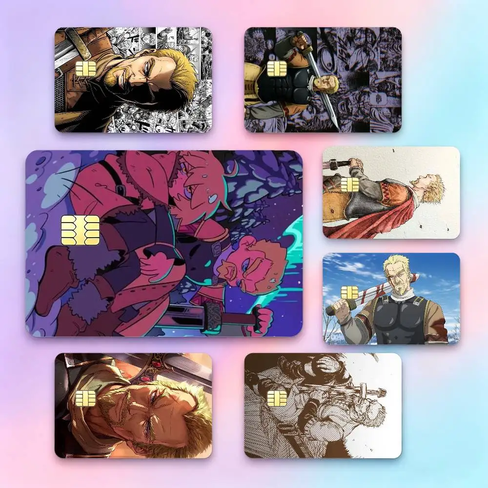 V-Vinland S-Saga Anime A-Askeladd  Credit Card HD Stickers Small Chip Waterproof Sticker Game Card Decal Gift