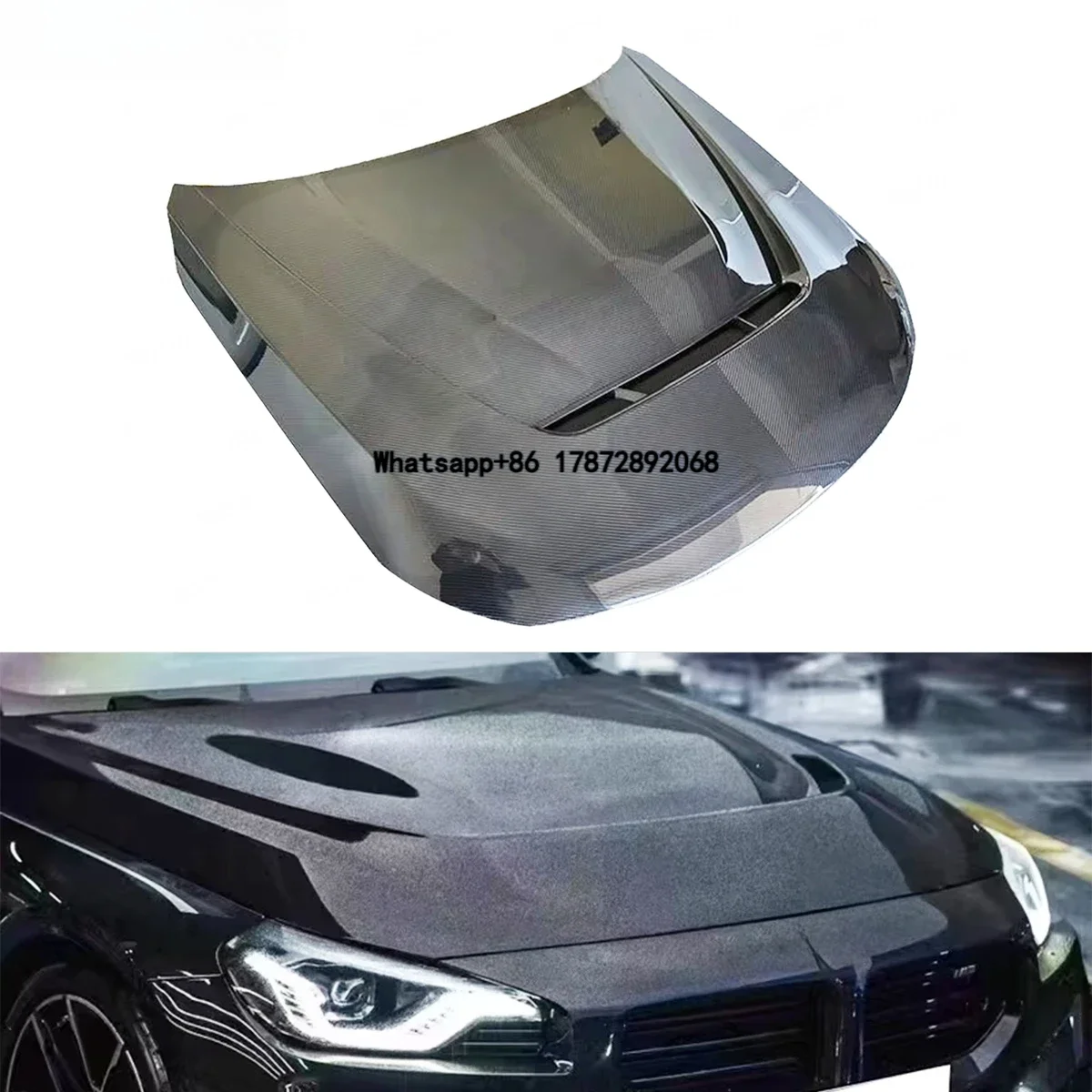 

2017 for M2 G87 Carbon Fiber Hood/Bonnet APN Style Lightweight Exterior Auto Parts Tuning Replacement Panel New Condition Black