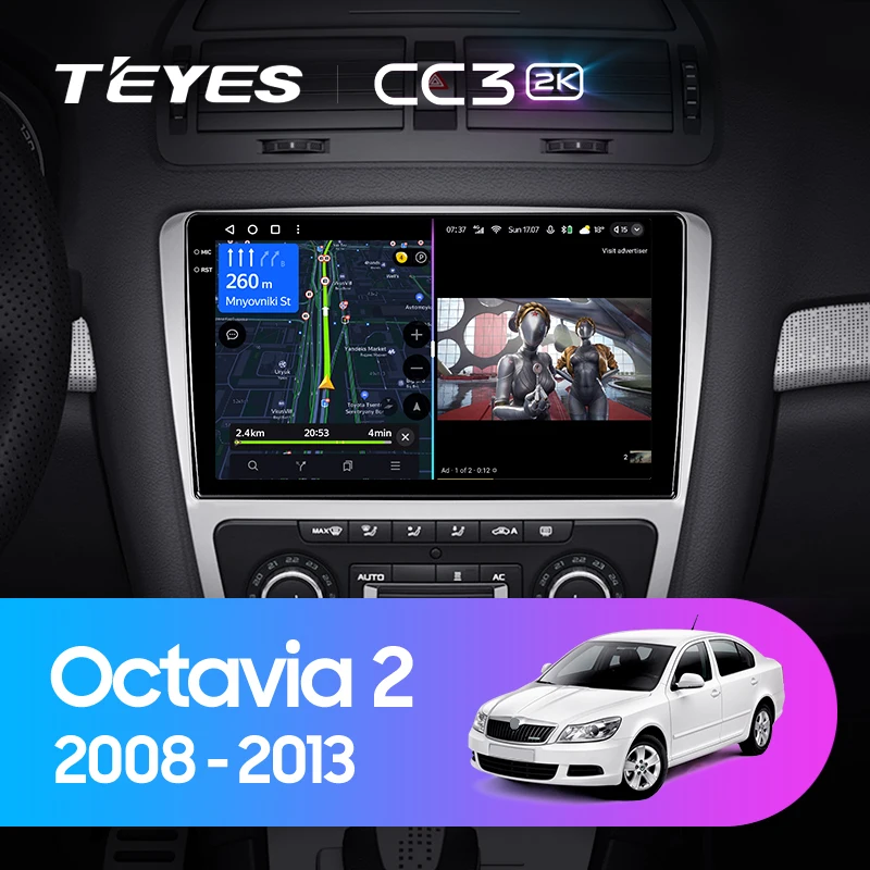 TEYES CC3 2K For Skoda Octavia 2 A5 2008 - 2013 Car Radio Multimedia Video Player Navigation stereo GPS 10 No 2din 2 din DVD