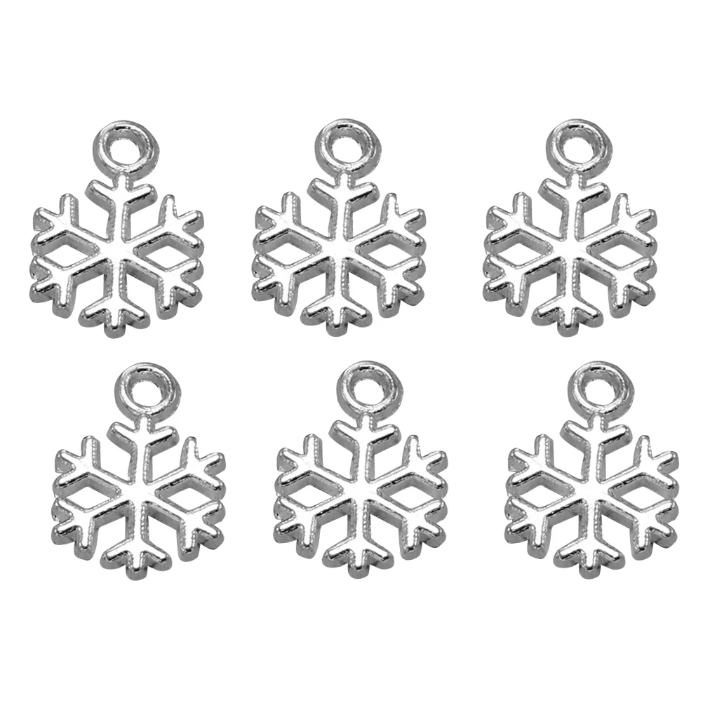 

20pcs Delicate Alloy Christmas Snowflake Pendants Charms DIY Jewelry Making Accessory for Necklace Bracelet (Bright Silver)