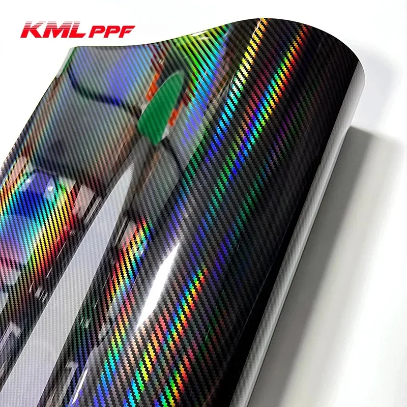 

2025 PET 5D Rainbow Carbon Fiber 1.52*17m Dry Install Vinyl Wrap Carbon Fiber