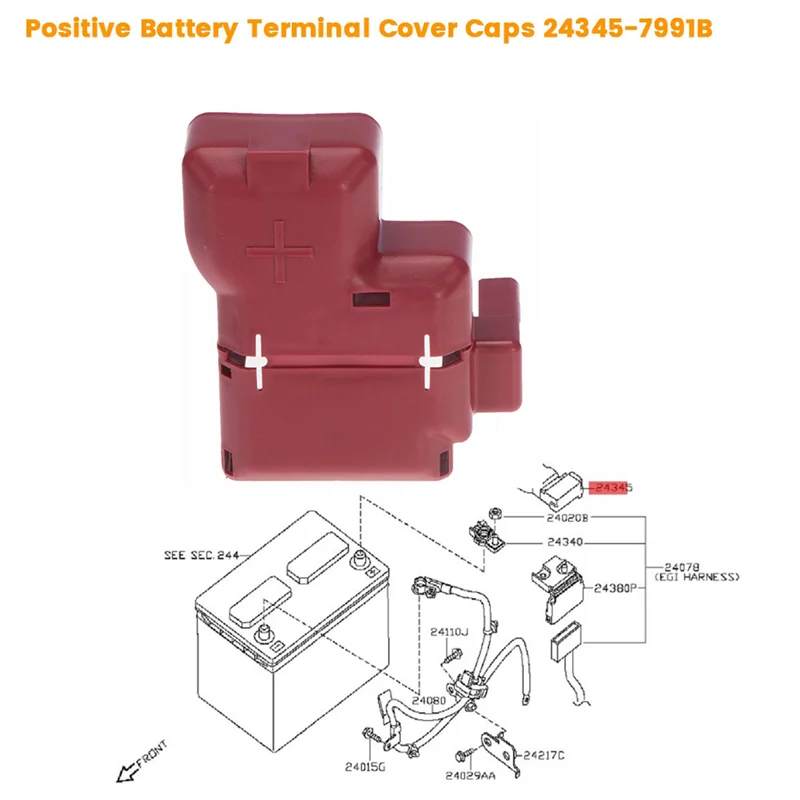 

A95E-автомобильные колпачки для клемм аккумулятора для Nissan Maxima Pathfinder Murano Quest Altima 2007-2015 243457991B
