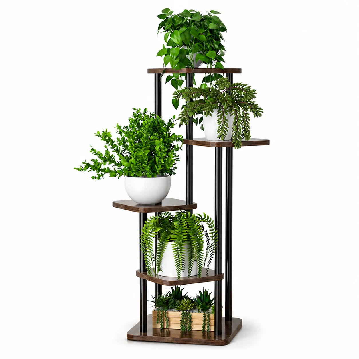 5-layer plant rack, flower pot rack, space saving living room, balcony, terrace, window decoration with layered plant rack