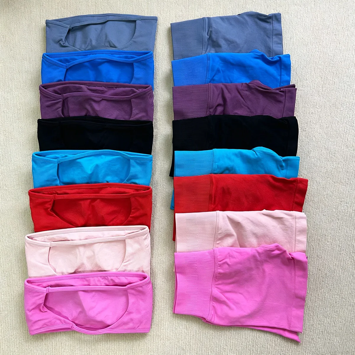 Women 2 Pieces Denyf Yoga Set Backless Bandeau Sports Bra Scrunch Shorts Yoga Clothing Gym Set Workout Clothes Outfits Sets