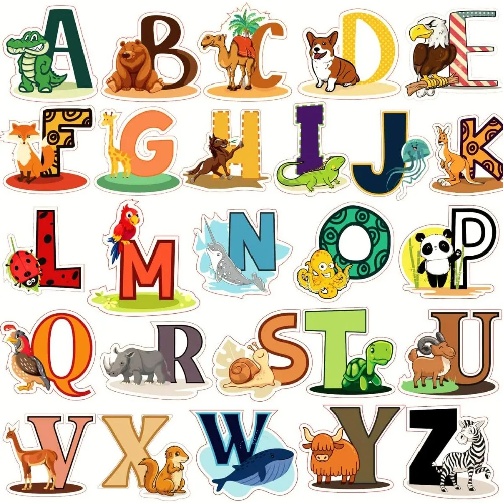 

Alphabet Wall Decals - Colorful ABC Wall Stickers for Kindergarten, Playroom & Baby Nursery