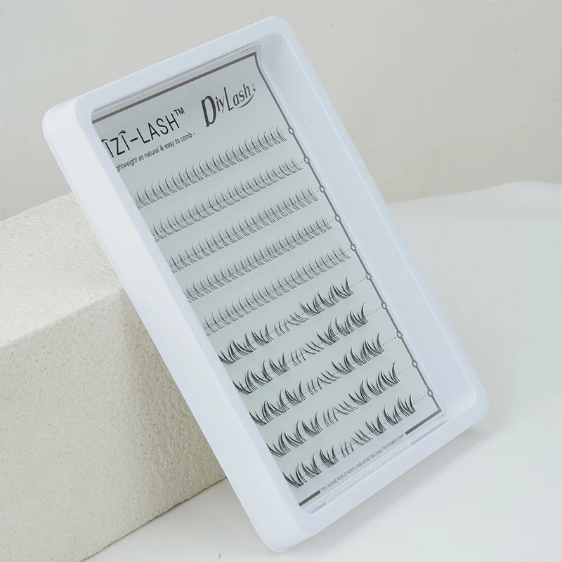 

JIZI-LASH 10 Rows/box Upper Lower Eyelashes Kit J Curl Individual Eyelashes Extensions Fake Lashes Brush Remover Tweezers Kit