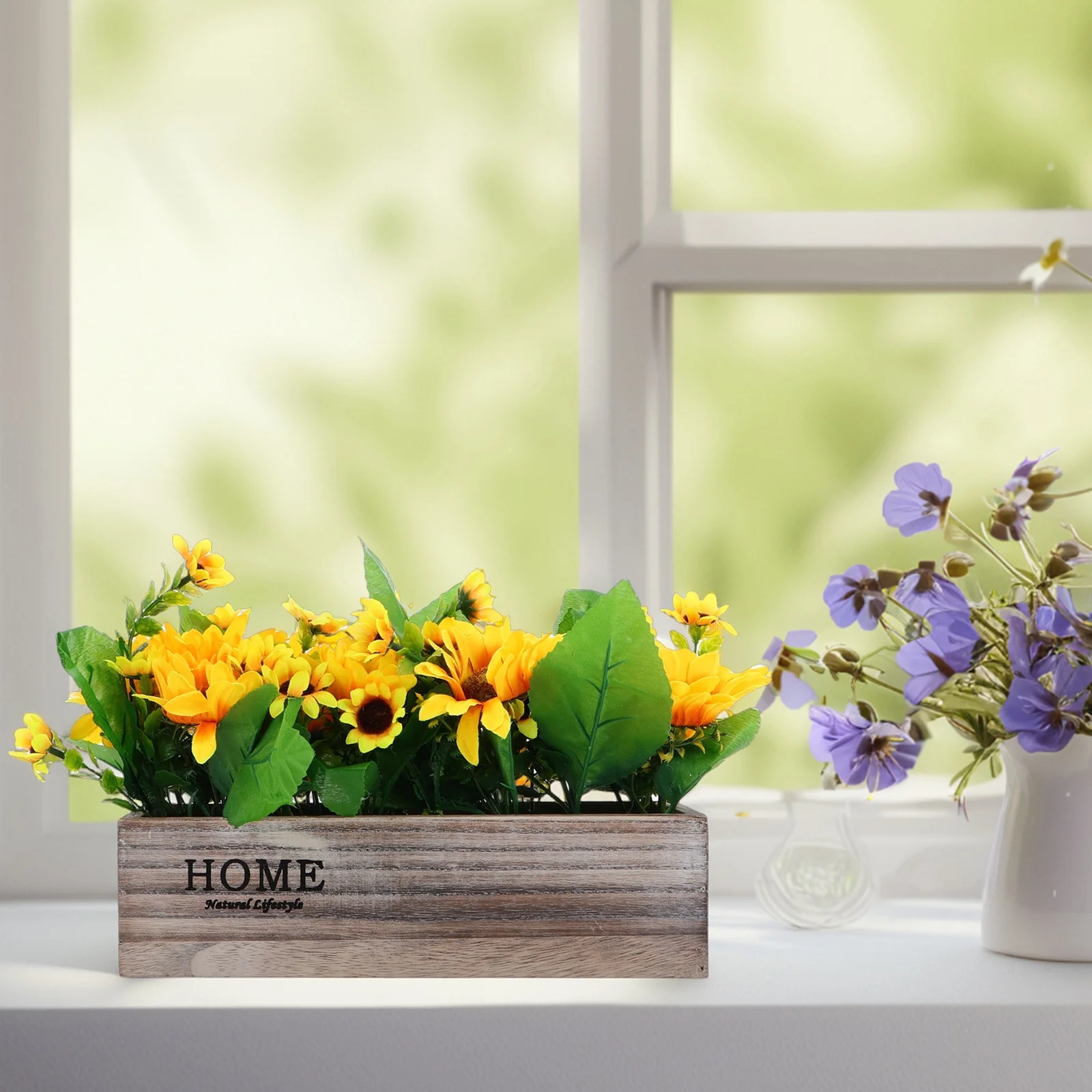 

1pcs Artificial Sunflower Potted Plant Realistic Faux Flowers Table Centerpiece For Living Room Kitchen Office Decor