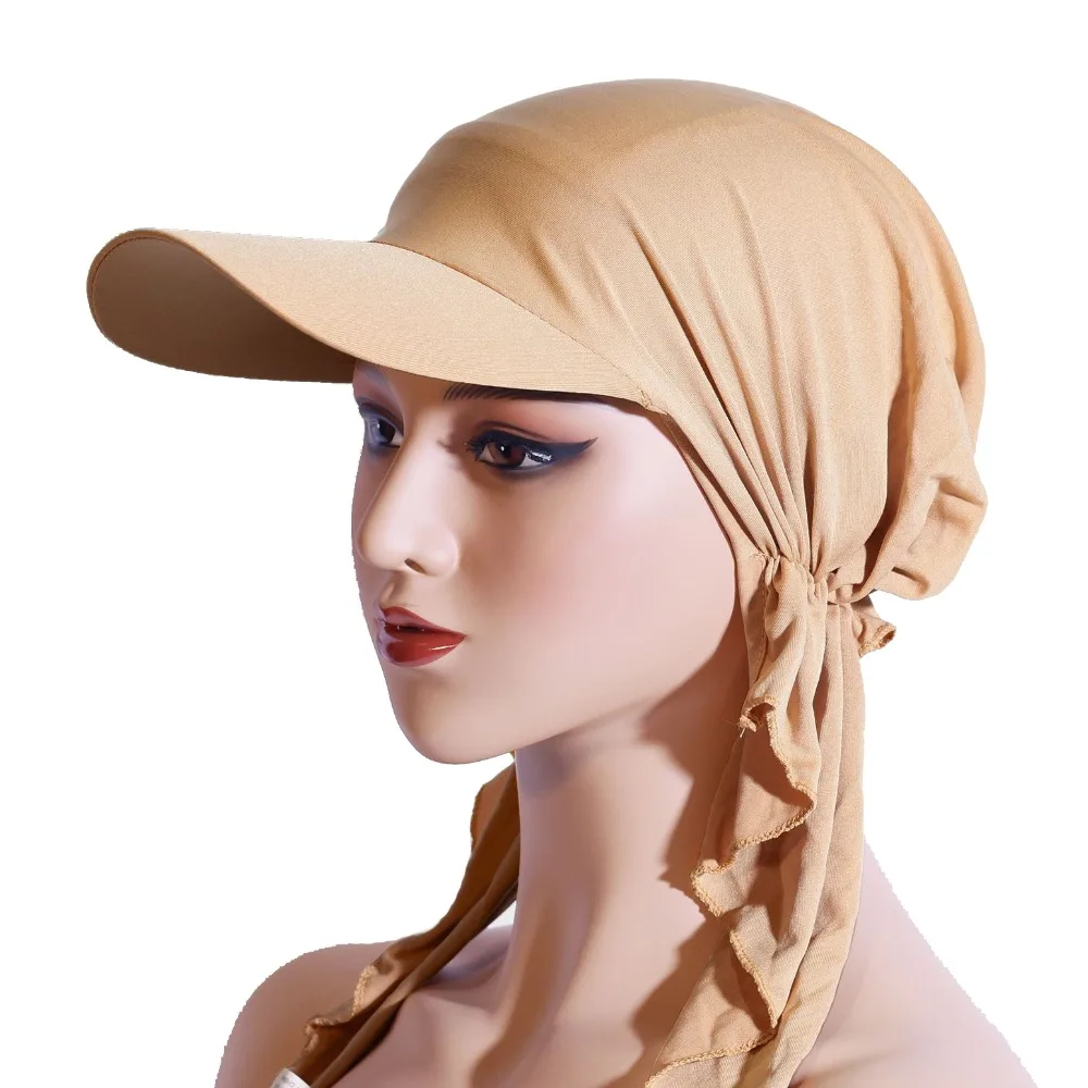 

Versatile Solid Color Headscarf Baseball Cap Nylon Turban Cap Sunscreen Beach Hats Baseball Hat Sunscreen Hat Hijab Shawl Sports