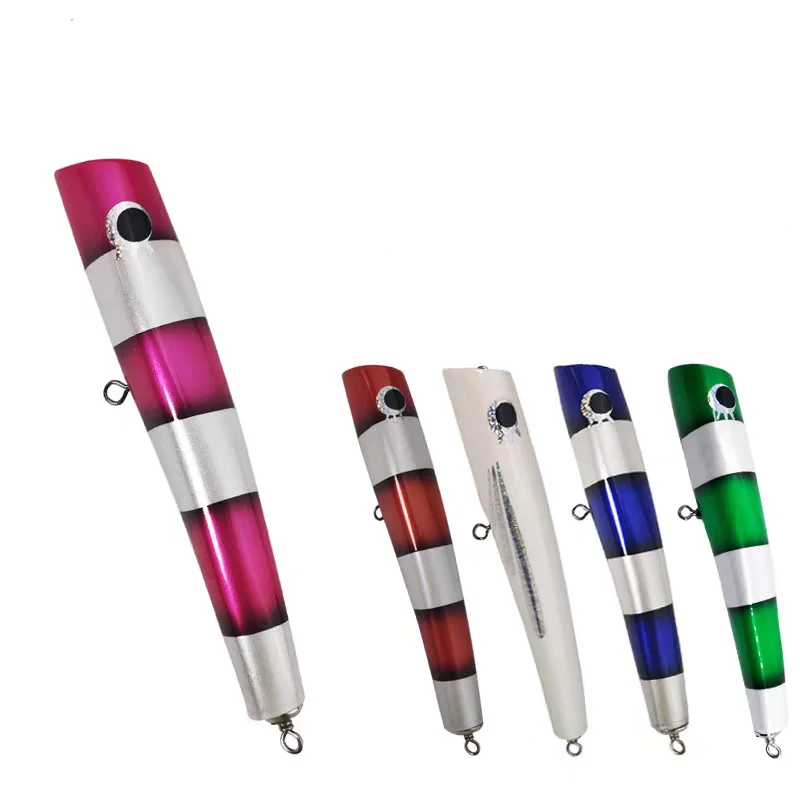 Private customization Wood Bait Trolling Lure Deep Sea Pencil Boat Fishing Artificial Bait fishing lure Wooden Lure Popper Baits