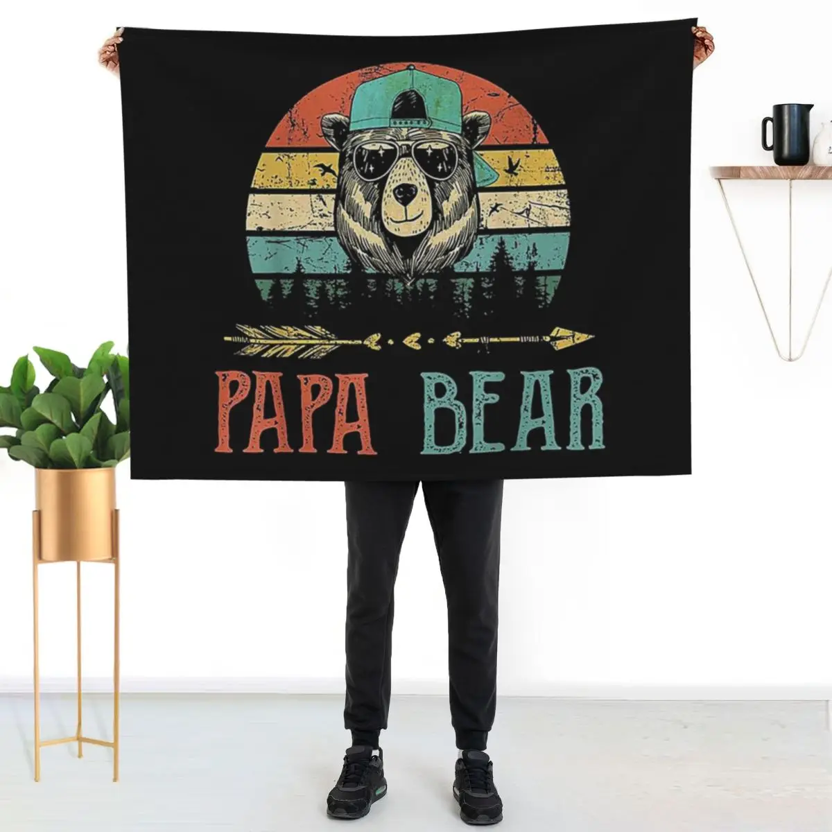 Papa Bear Costume Gifts Throw Blanket Soft Big Beach Sofas for babies Sofa Throw Blankets