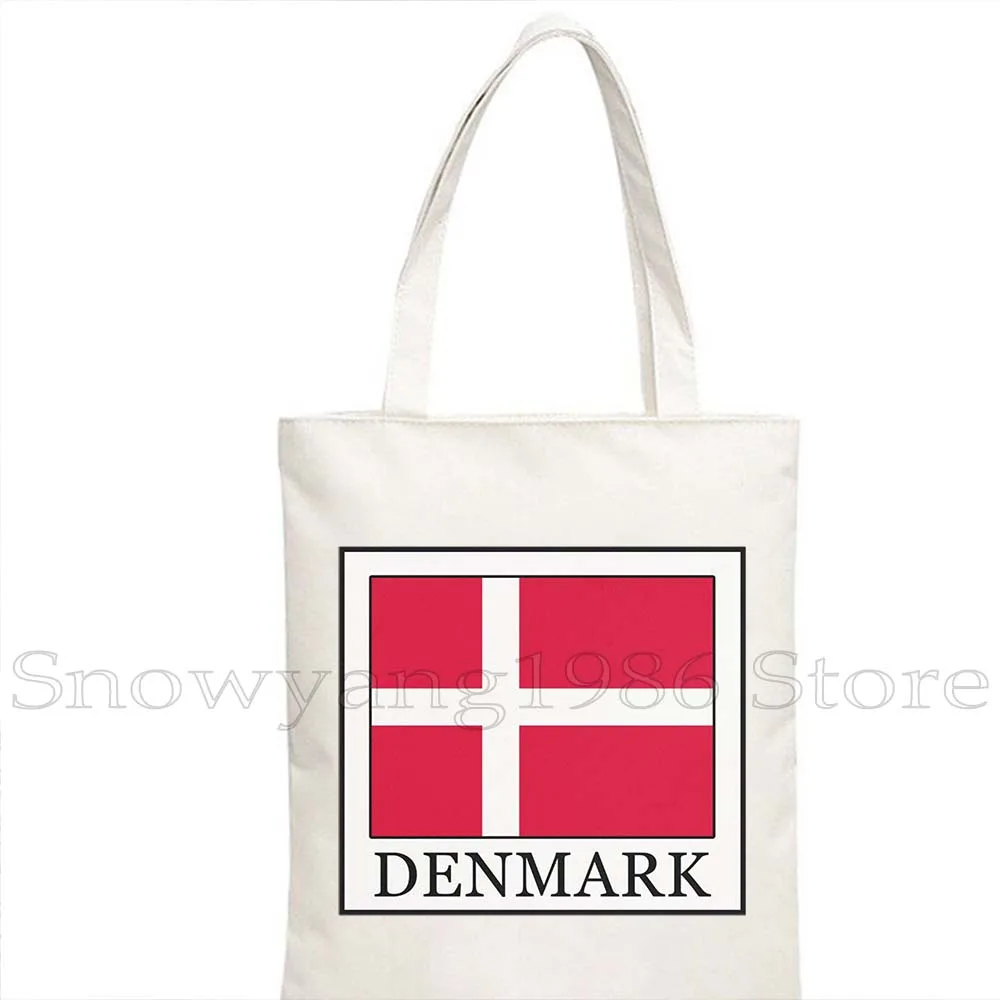 

Женская Холщовая Сумка-тоут на плечо, с изображением герба Дании, флага страны, карты, любовного сердца, Копенгагена