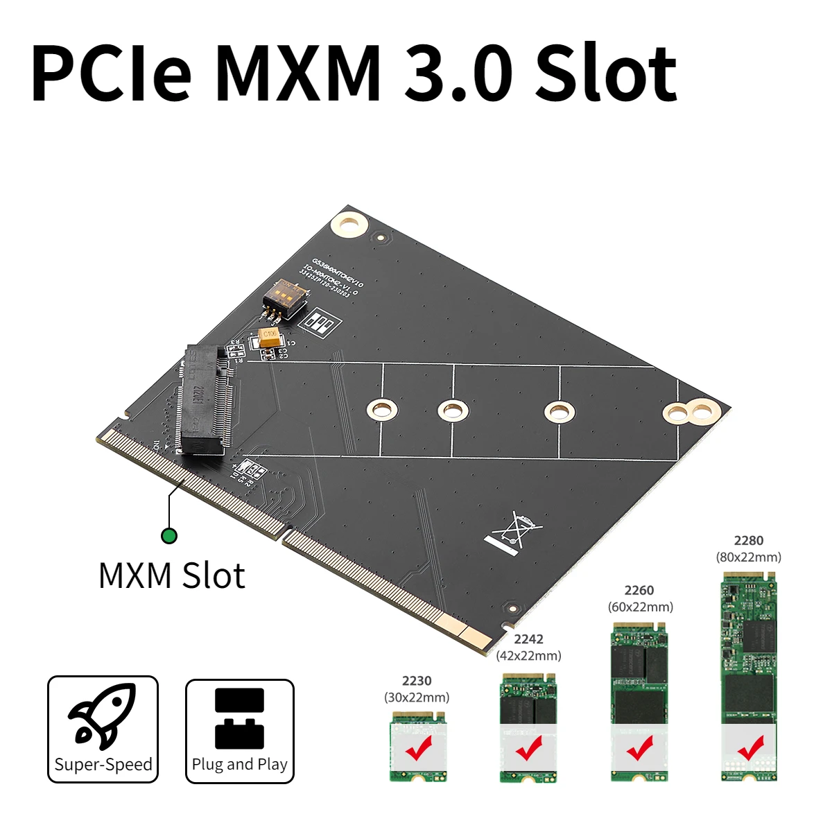 Adaptateur MXM vers NVcloser, convertisseur de carte Riser, PCIe MXM 3.0 vers M.2 NVcloser, 6 000 cartes, support 2230, 2242, 2260, 2280 M2, SSD pour PC