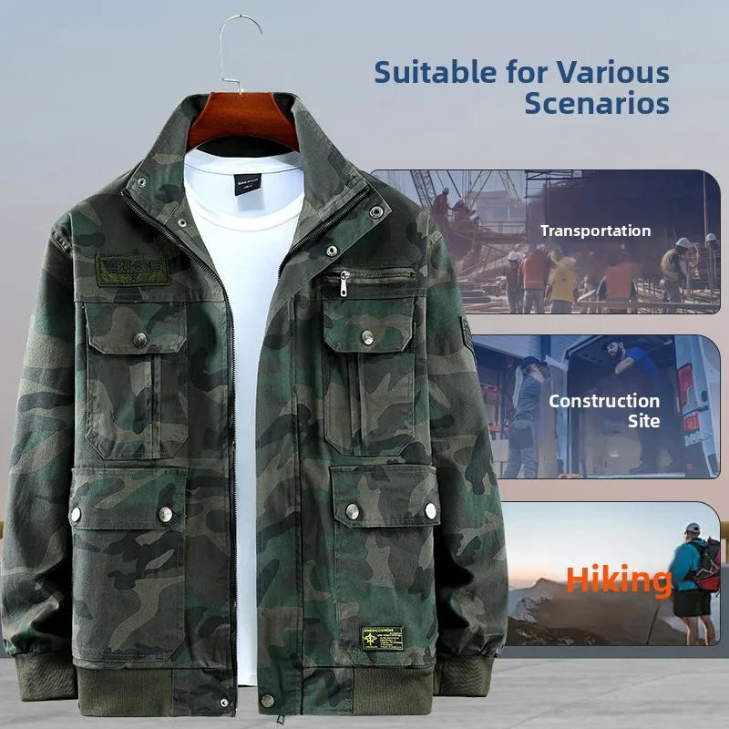 

Весенне-осенний камуфляжный рабочий orm Set для мужчин и женщин, длинная свевая молния, смесь хлопка и полиэстера, износостойкая сварочная...