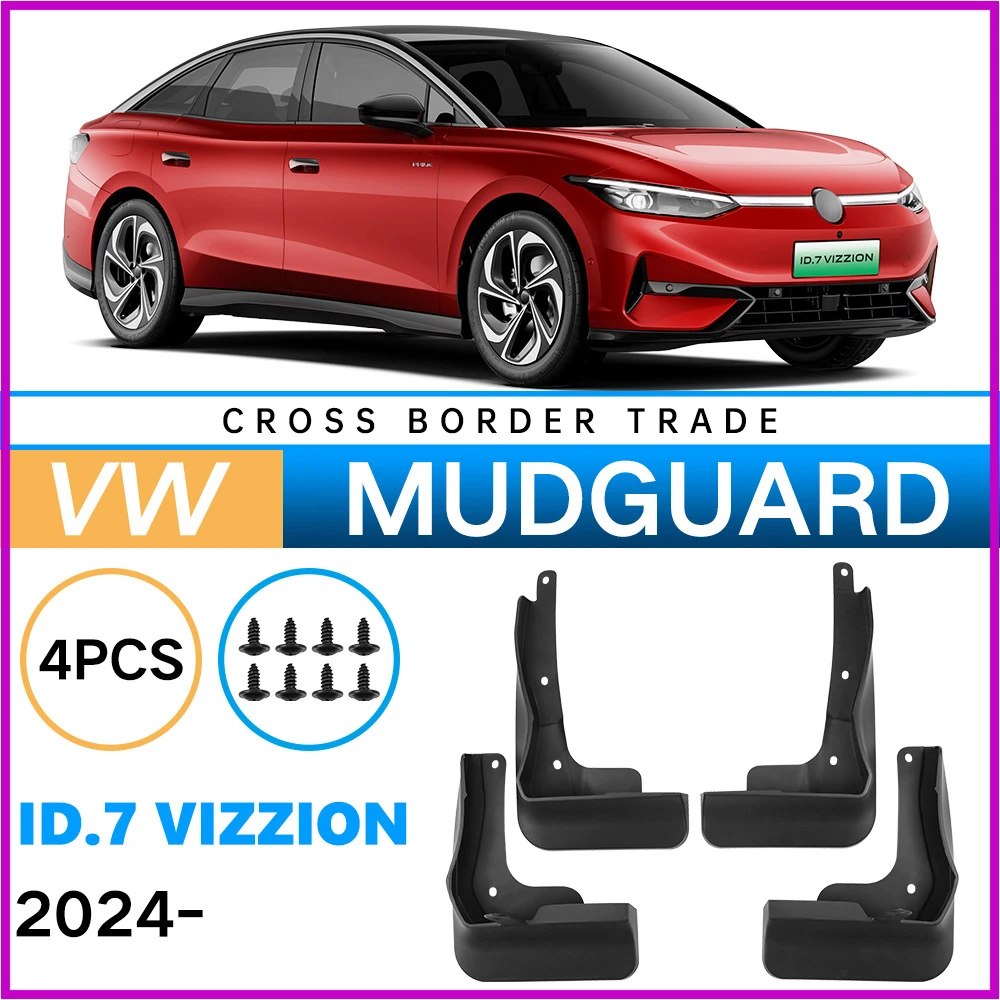 Car MudFlaps Mudguards Anti Splash For VW Volkswagen ID.7 VIZZION 2024 Front Rear Wheels Fender Car Accessories 4Pcs