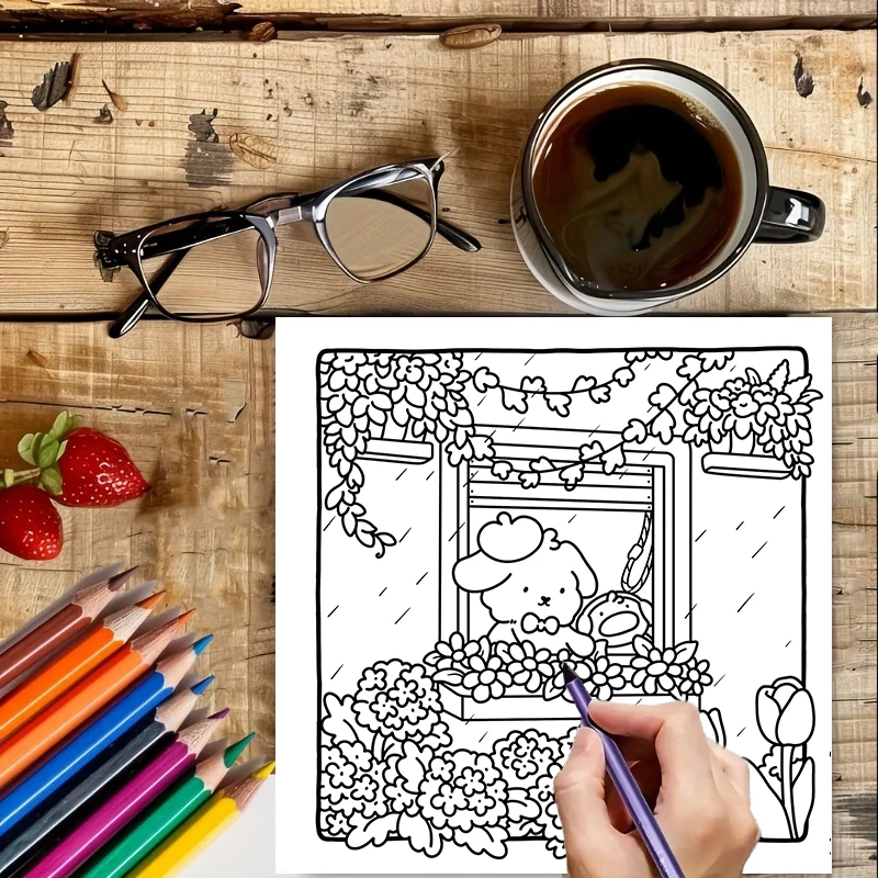 28 صفحة كتاب تلوين الربيع للبالغين | كتاب التلوين، لوازم الرسم لعيد الميلاد وعيد الشكر #4