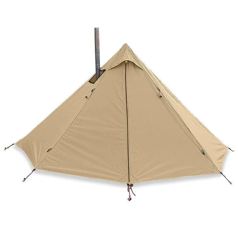 Waterproof camping double tent set single firewood stove Indian gold characters