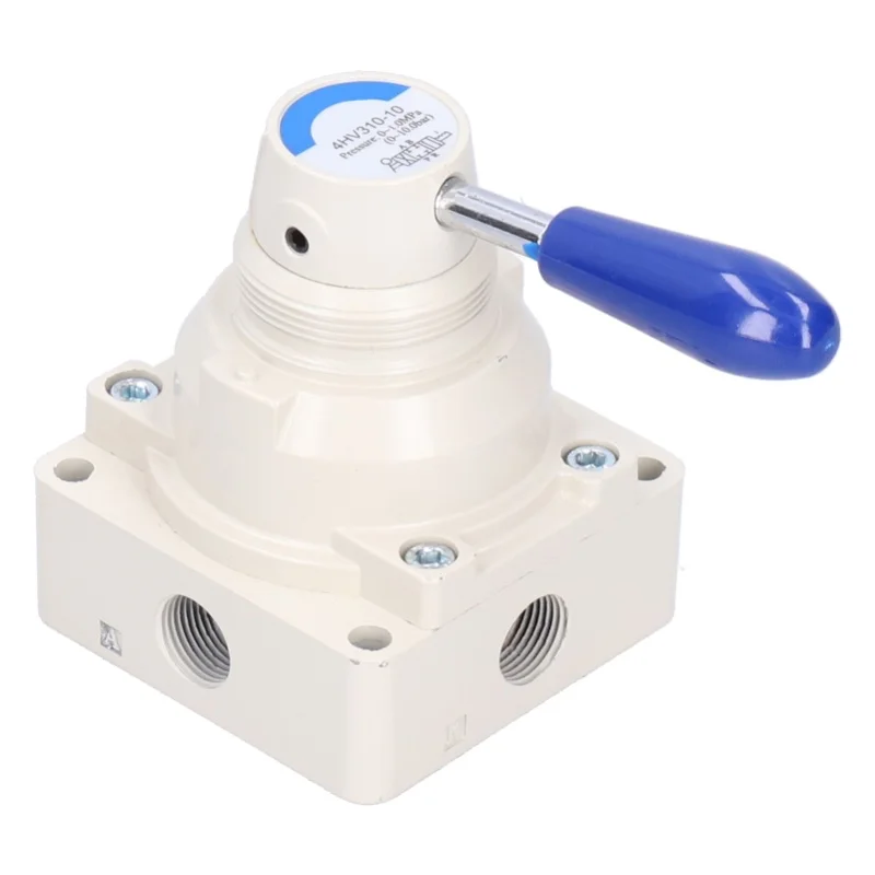 Air Hand Valve Pneumatic Rotary Lever Flow Control 3 Position 4 Way Equipment 4HV310-10