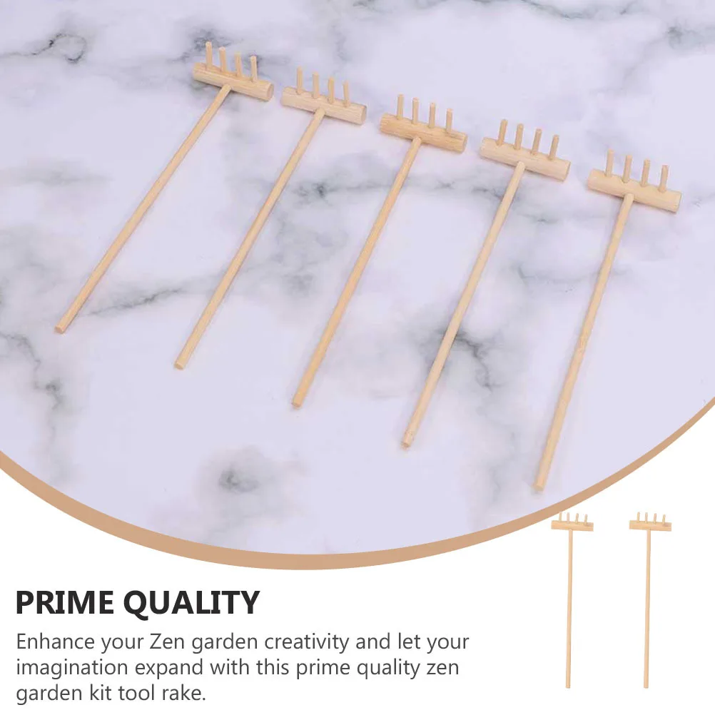 2Pcs Mini Zen Garden Rakes Set Traditional Four Tooth Design for Sand Patterns Desktop Meditation Tool Relaxation Accessory