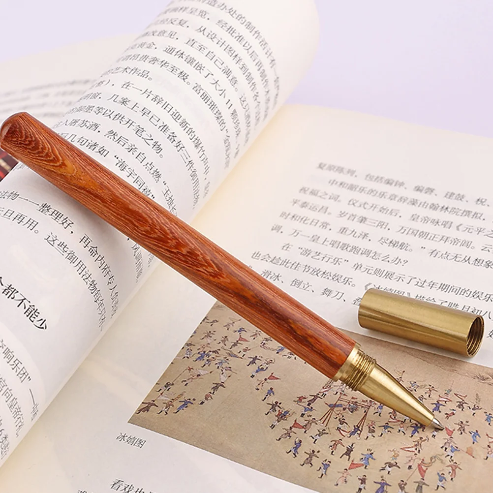 

2pcs Flower Pear Wood Gel Portable Business Writing Pens Replaceable Sign Pens For Office School Gift Business Accessories
