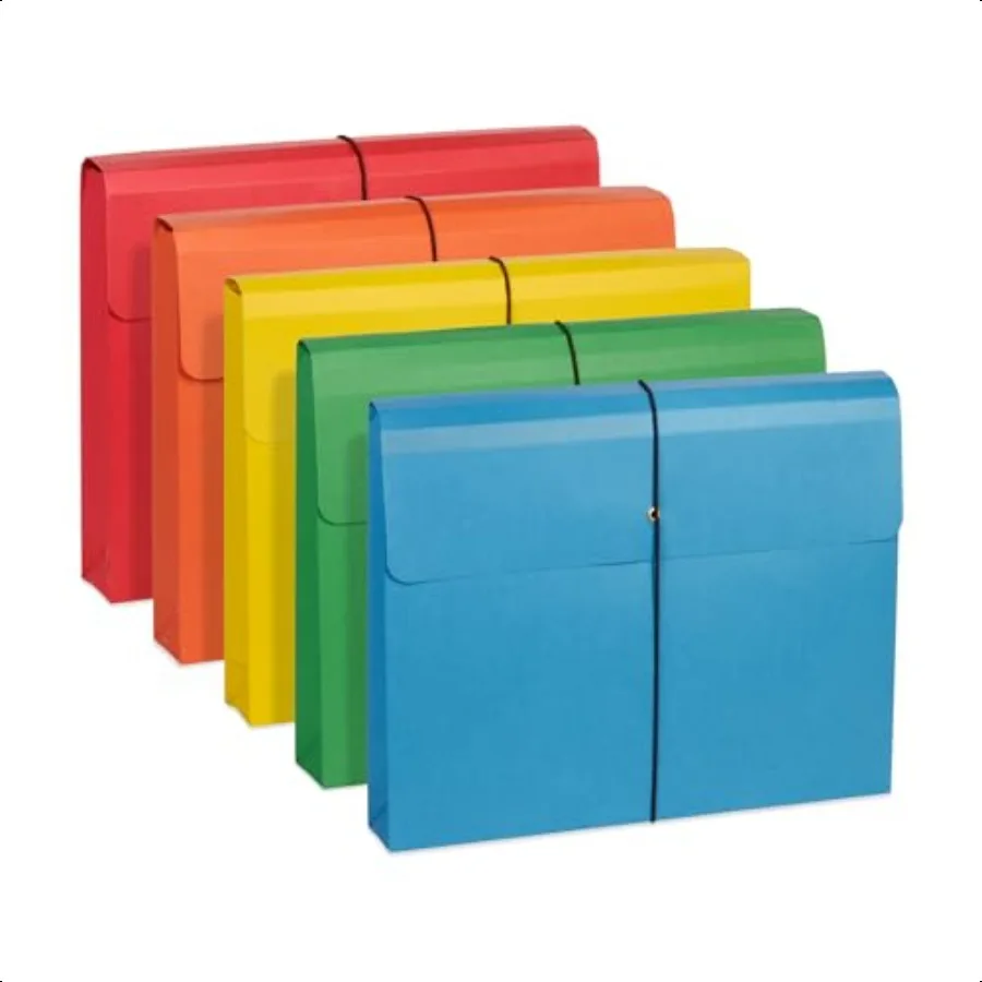 

Blue Summit Accordion File Wallet with Flap and Cord Closure Letter Size 2 Expansion Assorted Colors 10 Pack