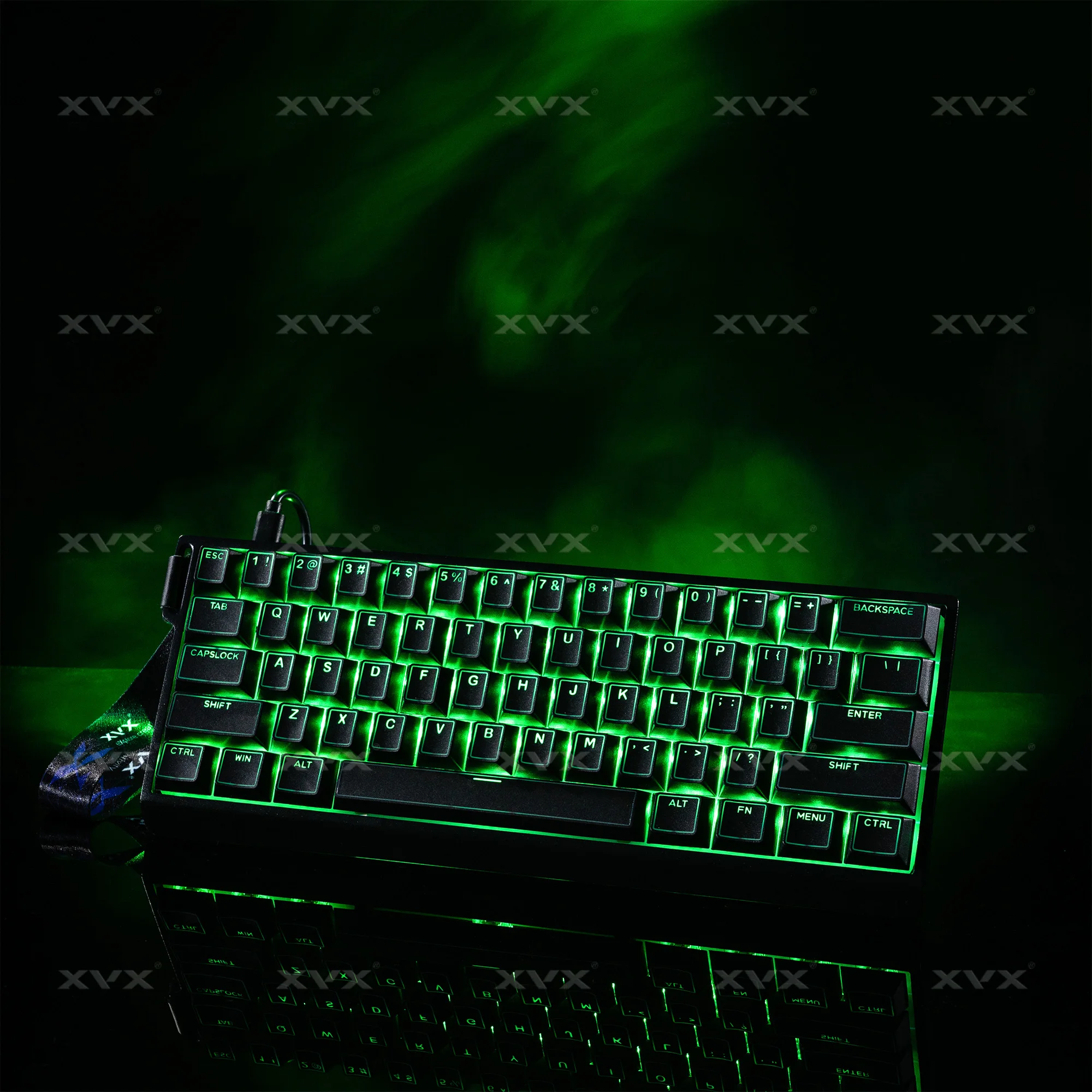 XVX Black See Through Keycap Double shot Cherry Profile PBT Keycap Set 142-key