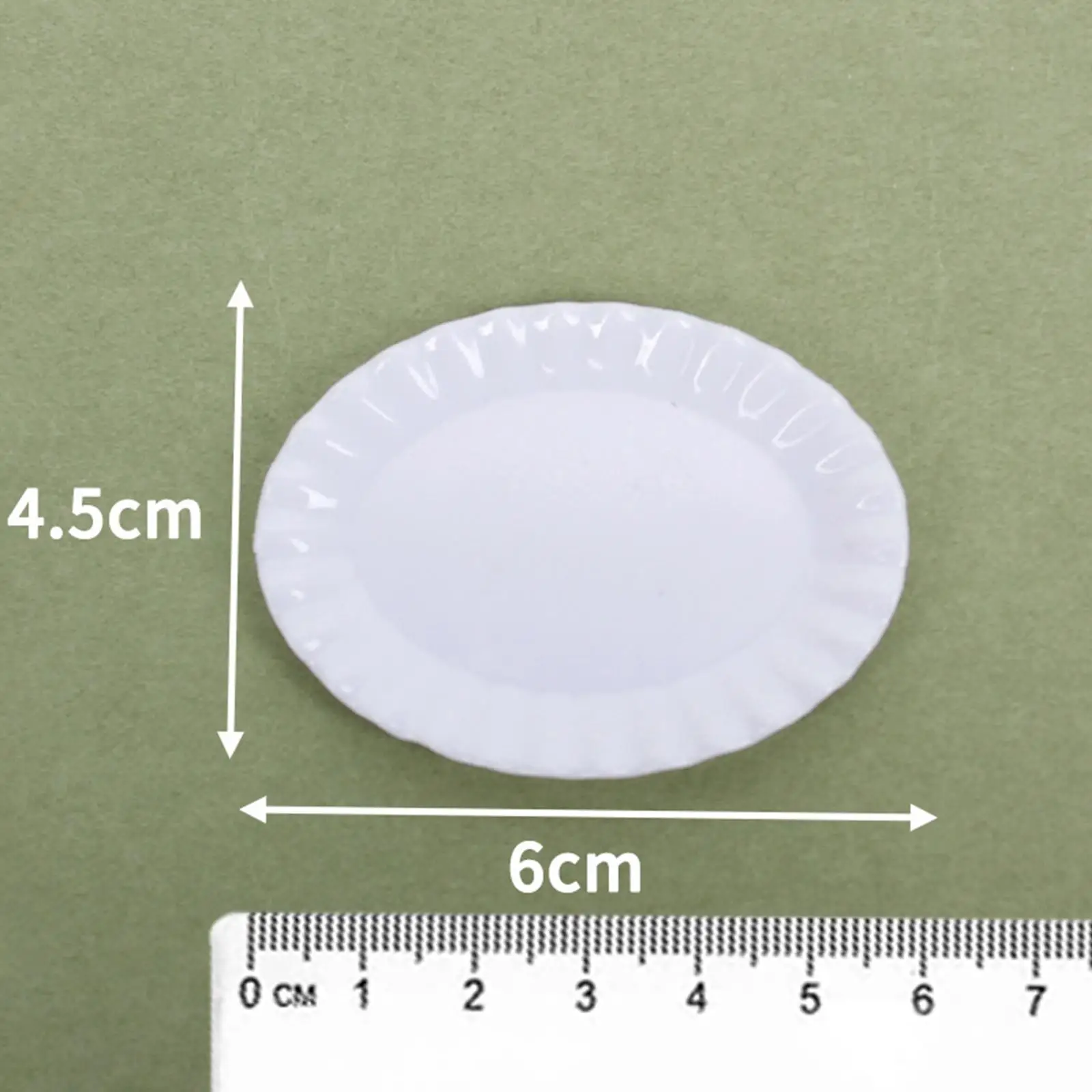 6x 5Pcs 1:12 Miniature Dish Tray Mini Plate Dishes Micro Landscape Life Scene Simulation Kitchen Accessory Dessert Dish Plate