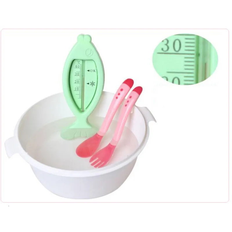 1 Set Baby Feeding Tableware Temperature Sensing Silicone Spoon Fork Dinnerware Cutlery Utensils Solid Feeding Newborn Training