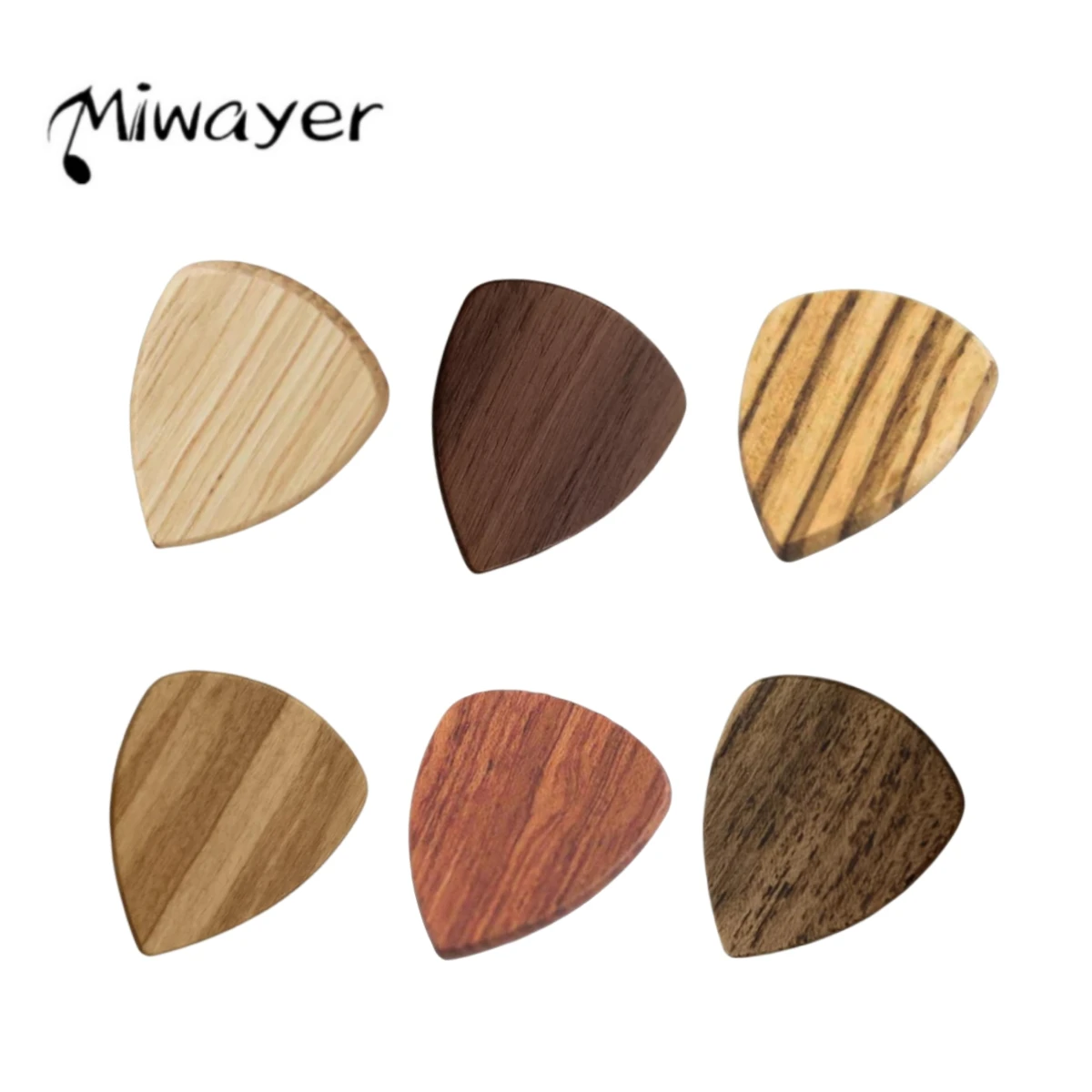 Miwayer 6 Pcs Wooden Guitar Pick 2mm, String Instrument Accessories Wood Guitar Plectrums For Electric, Acoustic, or Bass Guitar