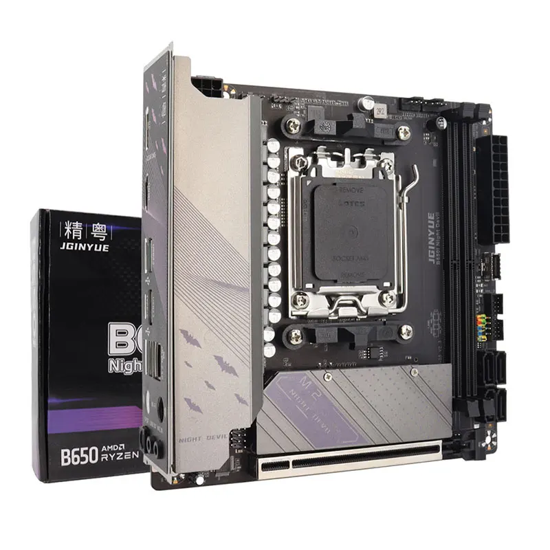 New Mini ITX Motherboard DDR5 RAM JGINYUE B650I NIGHT DEVIL Motherboard Support Ryzen7000 Series AM5 Socket