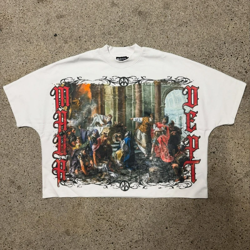 

Y2k Streetwear Boxy Short T-shirt Retro Renaissance Graphic Unisex Sweatshirt Summer Hot New Styles Cotton Casual Short Sleeve