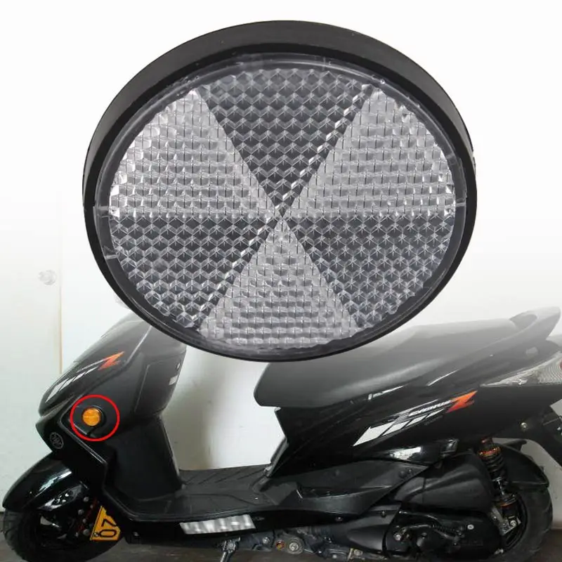 

Прозрачный круглый отражатель диаметром около 2 дюймов, пластиковый, универсальный, подходит для большинства мотоциклов, квадроциклов, велосипедов и мотокроссовых мотоциклов и т.д., с крепежным винтом.