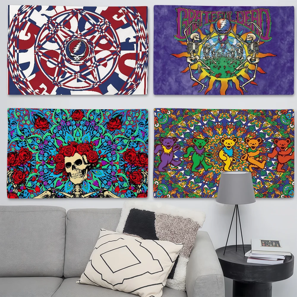 Rockband G-Grateful Dead Flagge, geeignet für Geburtstagsfeiern, Wohnzimmer, Schlafzimmer und Outdoor-Camping-Dekorationen