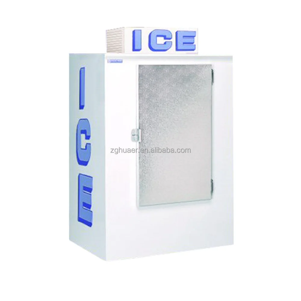 Huaer bag ice storage bin Indoor/outdoor/Ice Merchandiser , ice shop equipment with Slant Front - Auto Defrost