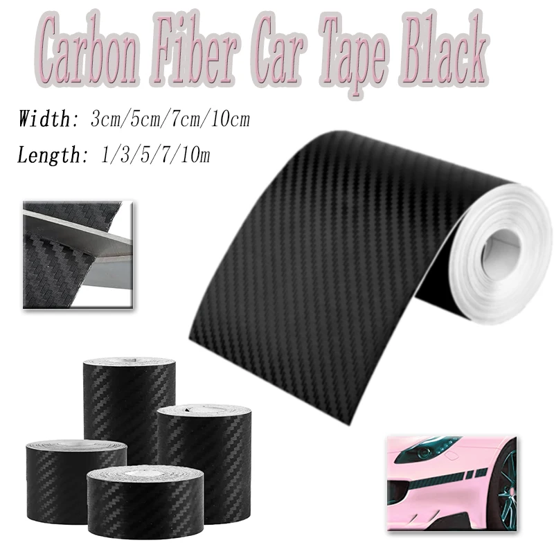 1-10M Car Door Edge Guard Anti Scratch Tape,Carbon Fiber Vinyl Wrap, Universal Side Mirror Protector Strip Waterproof