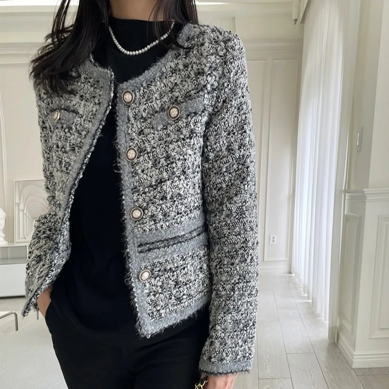 

ОТ Шикарное шерстяное пальто для женщин в Корейском стиле, осень-зима, новый женский топ с высокой модой, маленький топ Fraance