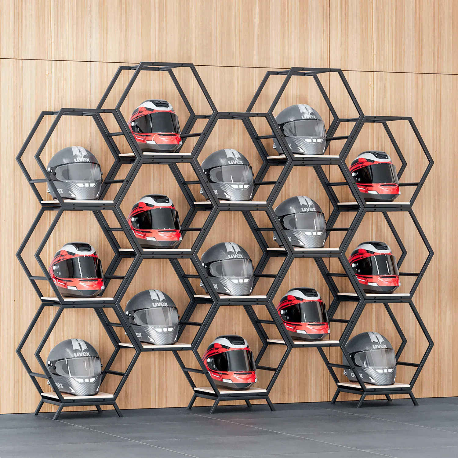 Helmet storage rack Motorcycle hard hat pulley shoes Electric bicycle helmet storage rack Floor storage rack