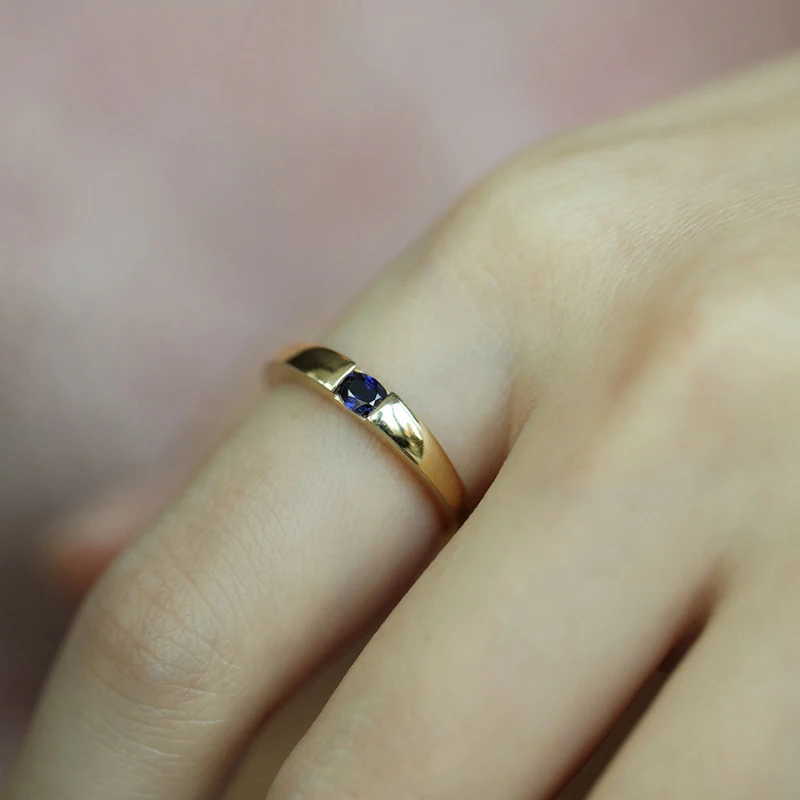 Classic Sapphire Engagement Ring Vintage glossy Light Luxury Couple Style Unisex Rings Party Banquet Jewelry adjustable